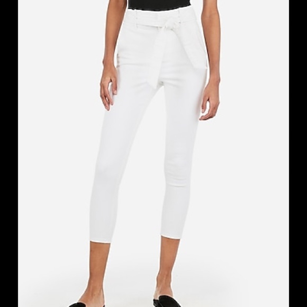 NWT Express Denim Belted Crop Leggings